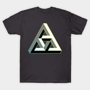 Even more impossible triangle with cyan to yellow gradient edge T-Shirt